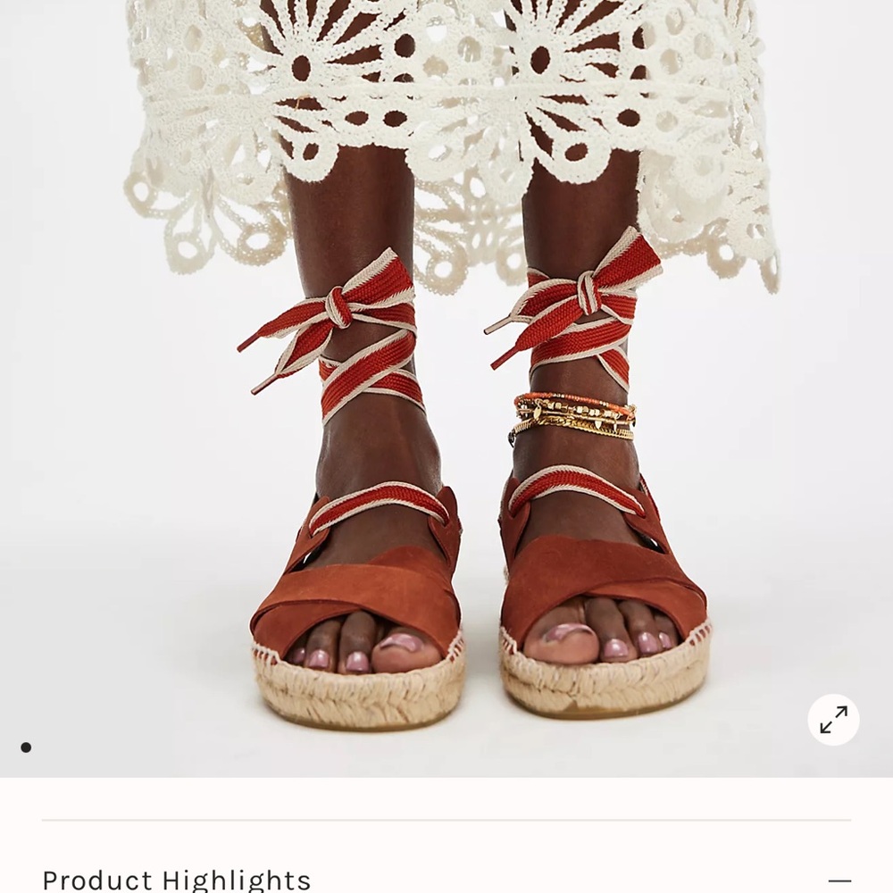 Free People Rust and Cream Espadrille Sandals